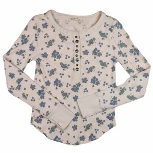 Free People "We The Free" Everest Thermal Henley Long Sleeve Floral Size Medium